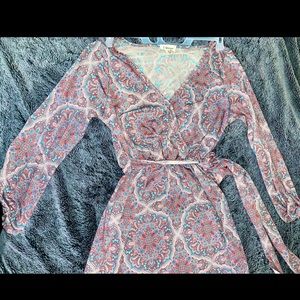 Long pink/purple floral maxi dress